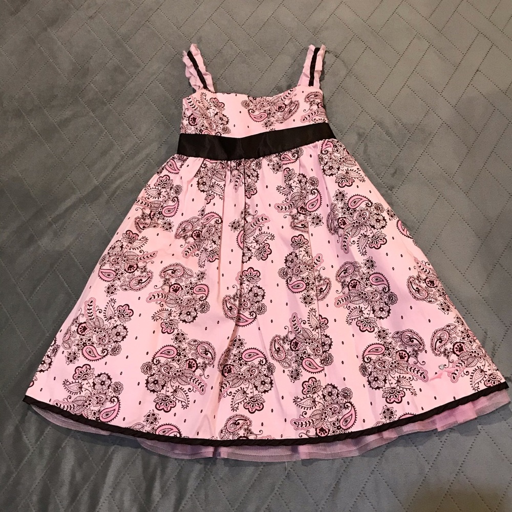 NWT Girls Pink and Brown Paisley Dress Sz 5T